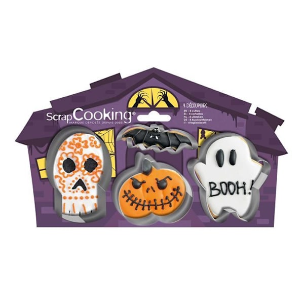 4 Halloween kakformar Vit