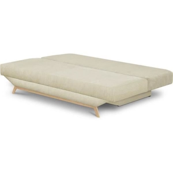 3-sits konvertibel bänk - Förvaringslåda - Beige manchestertyg - L 190 x H 92 x D 84 cm - TEIJO Beige