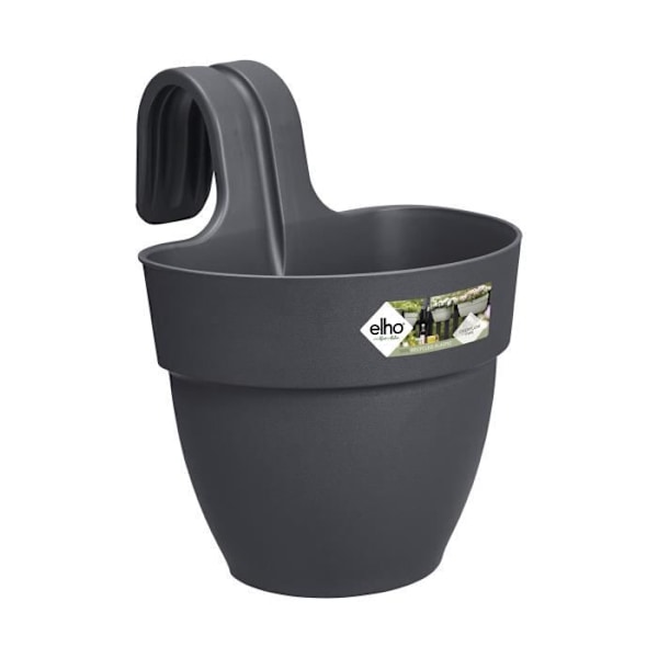 ELHO Vibia Campana Easy Hanger Lille urtepotte - Antracit - Udendørs altan - L 24,1 x B 20,5 x H 26,5 cm Kolgrå