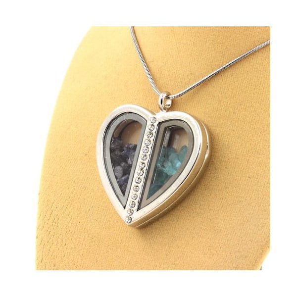 Kivet ja mineraalit. Sapphire + Raw Paraiba Apatite kaulakoru. Sydän malli. Blå