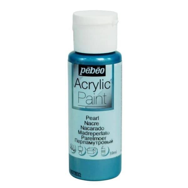Akrylfärg - PEBEO - 59ML - Blå pärlemor - Blandad - 59ML Pärlblå