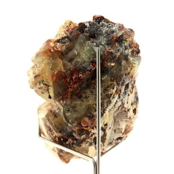 Sten og mineraler. Fluorit + hæmatit + baryt. 537,35 øre. Erika Mine, Säulnhof, Tyskland.