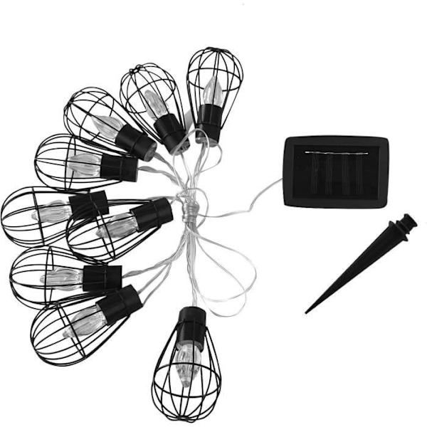 Keny solcellsburgarland - LUMIJARDIN - 10 LED-lampor - 3,8 m - Utomhus Svart