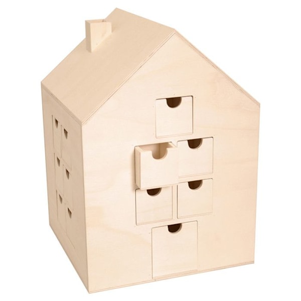 Julekalender hjem til dekoration 30 x 21,5 cm Beige