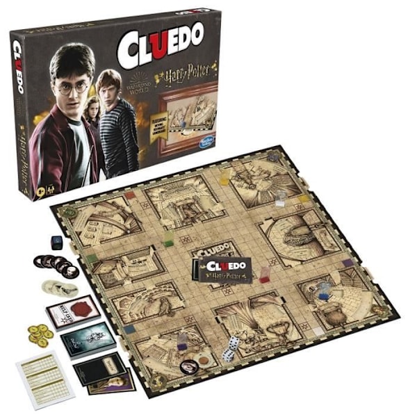 Cluedo Harry Potter, lautapeli, 5 pelaajaa, 8-vuotiaat ja sitä vanhemmat, Hasbro Gaming: Wizarding World -versio Flerfärgad