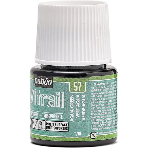 Maling Vitrail - VITRAIL - 45ml - GRØN AQUA - Blank - Indendørs VERT VATTEN