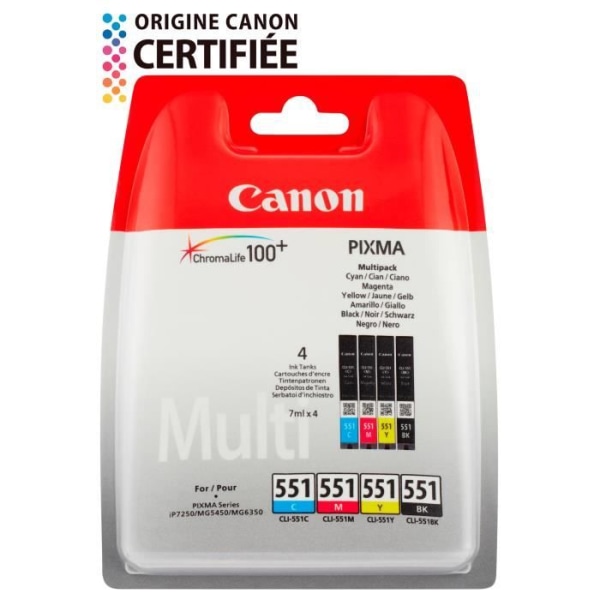 Canon CLI-551 C 3 färger + svarta patroner Förpackning osäker blisterförpackning