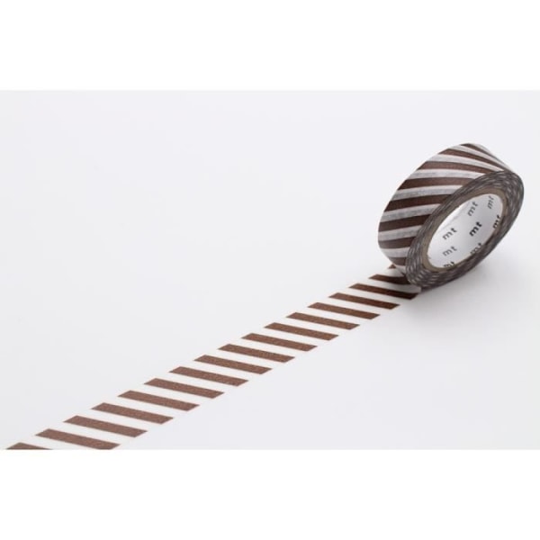 Maskeringstejp - MT - Motif randig mandel - 15 mm x 10 m - Vuxen - Blandad Amande, ränder