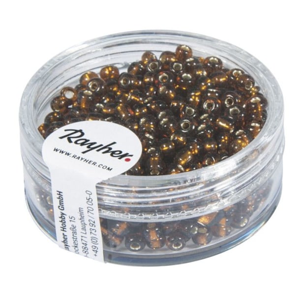Perle rocaille silverpläterad brun Ø2,6mm 16 g Mörkbrun