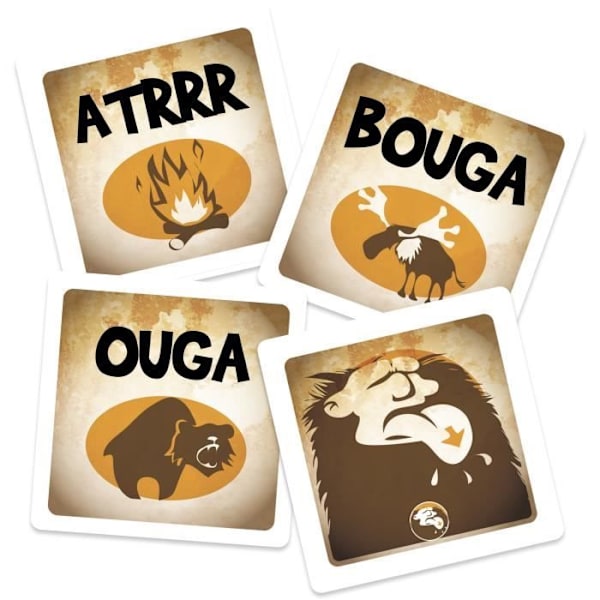Ouga Bouga - Asmodee - Bli ledare för klanen - Från 7 år - Tillverkad i Frankrike Beige, svart och brun