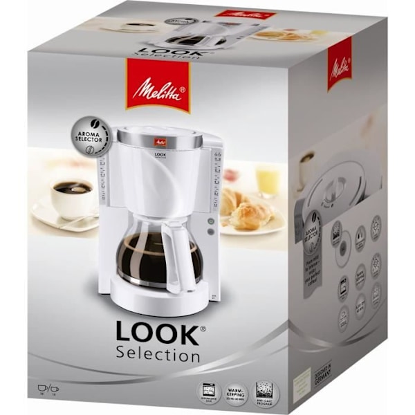 MELITTA Look IV Selection Kaffemaskine 1011-03 Hvid/børstet stål