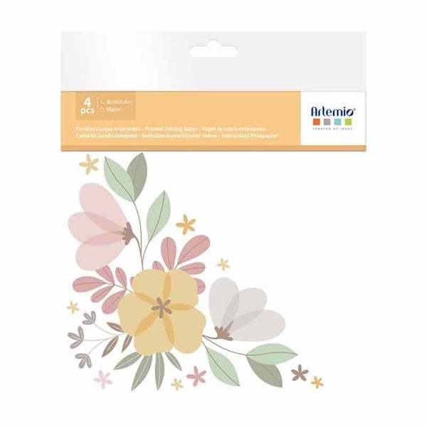 4 spårark på väg - Stora blommor Flerfärgad