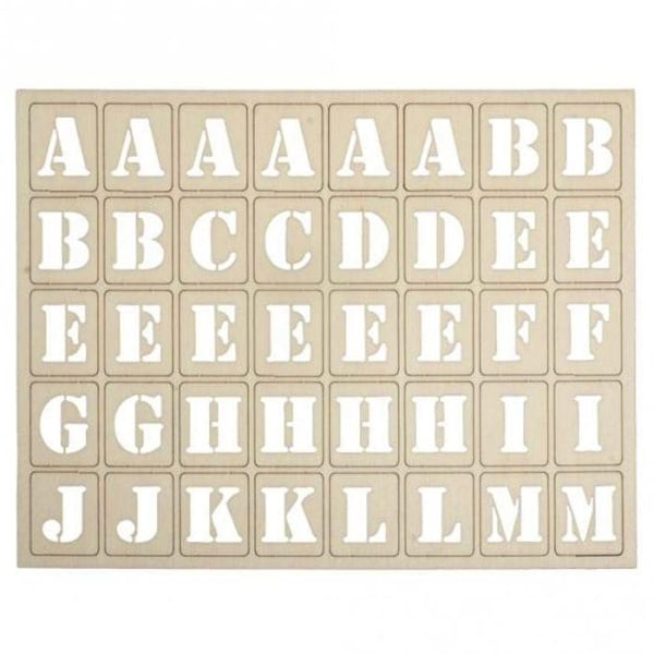 Träbokstäver - Rayher - 120 stycken - 3x2,4 cm - Anpassningsbar - Blandad Beige