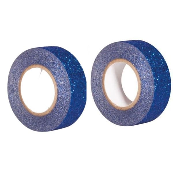 2 glittrande tejper 5 m x 1,5 cm - midnattblå Blå