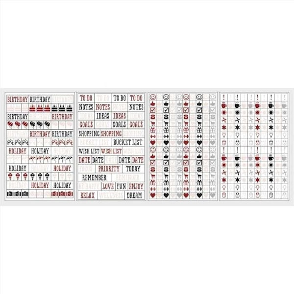 Klistremærker kalender 4 ark - Symboler & noter
