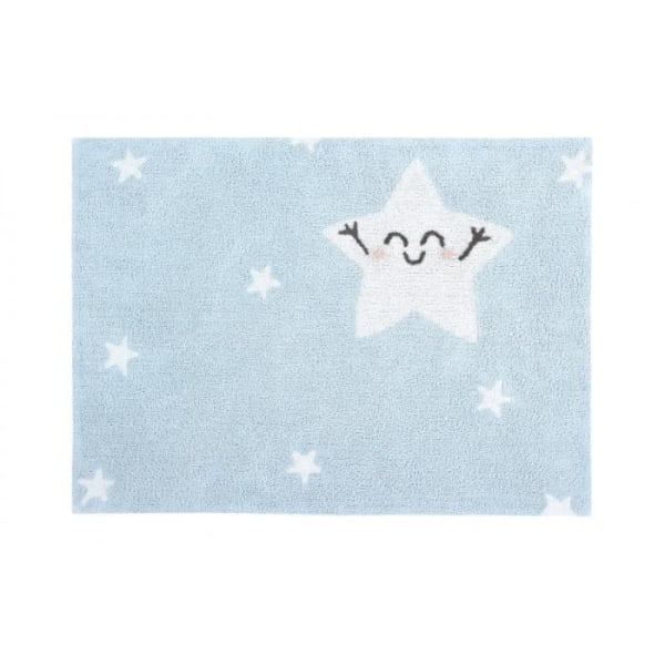 Maskintvättbar grå barnmatta Happy Star Lorena Canals - 120x160cm - Blå