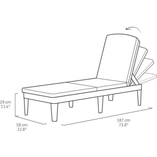 Keter Jaipur Lounge Chair Graphite 235162 420017 Grafitgrå