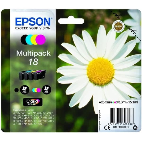 Epson PACK PAQUERETTE 4CL mustepatruuna