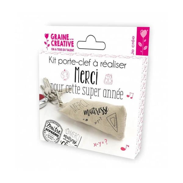 Nøglering sæt til at lave - Gave til lærer/underviser beige