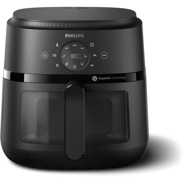 Fritøs uden olie - PHILIPS - NA230/00 - Airfryer Serie 2000 6,2L - 13 tilberedningsmetoder - vindue til tilberedning - 1500W - Sort Svart