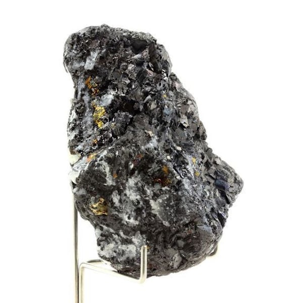 Sten og mineraler. Argentiferous Galena + Chalcopyrit. 1864,40 ct. Oulles, Isère, Frankrig.