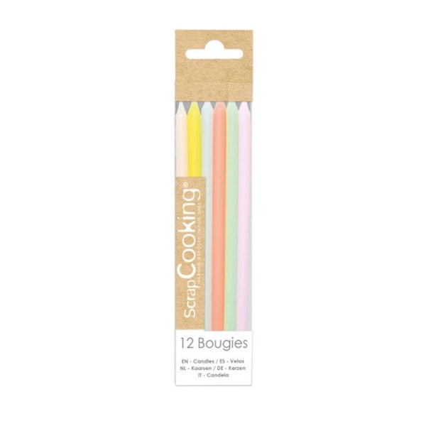 Lange lys - Klassisk - Pastel - 12 cm - 12 stk Pastell