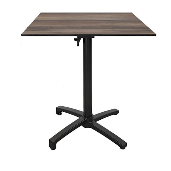 Bordhøjde 90 cm, foldbar til terrasse i Compact HPL mørkt træ 70 x 70 kastanj