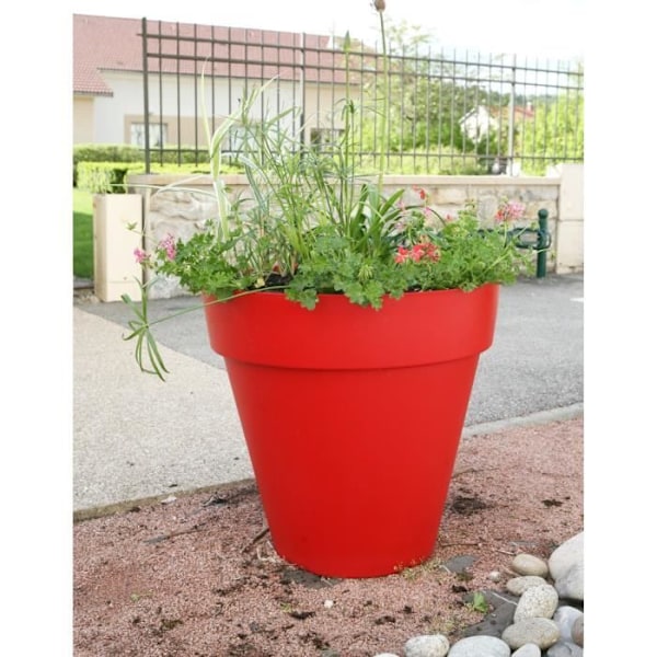RIVIERA Soleilla blomsterpotte - Rund - Ø 49 x 44,8 cm - Rød Röd