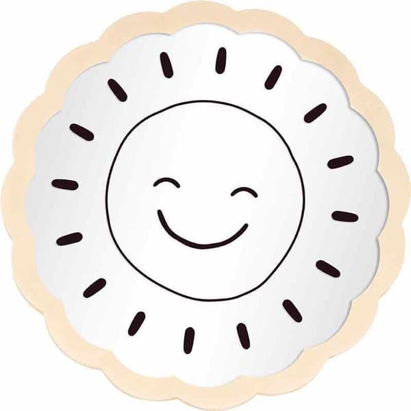 Soleil træspejl - 18 cm Beige