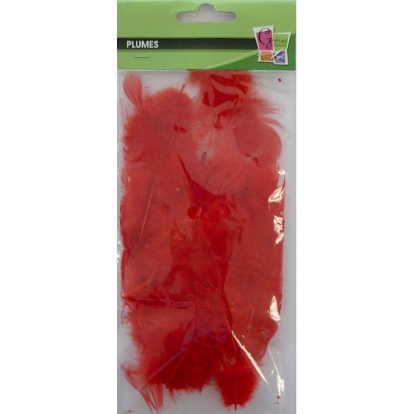 Kukon sulkia - Ei määritelty - Punainen - Pituus 10 cm - Pussi 3 grammaa - Käsityön laatu