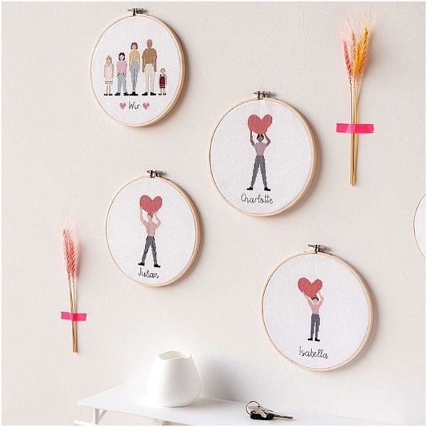 Broderi kit - familj Flerfärgad