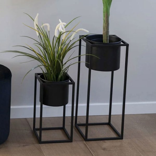 444267 Hus Nordiske Blomsterkasser 2 stk Lena Sort Svart