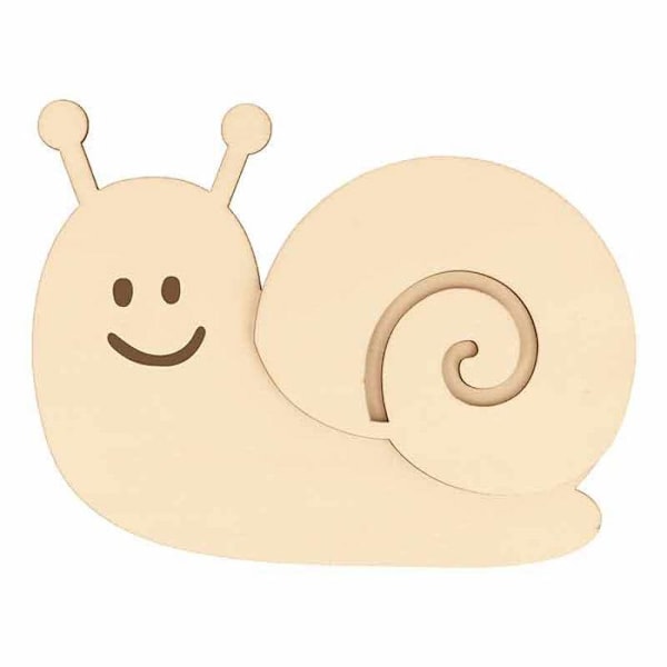Dekorativt objekt - Snigel - 15x11,5 cm - Ljus trä - Inomhus - Blandat Beige