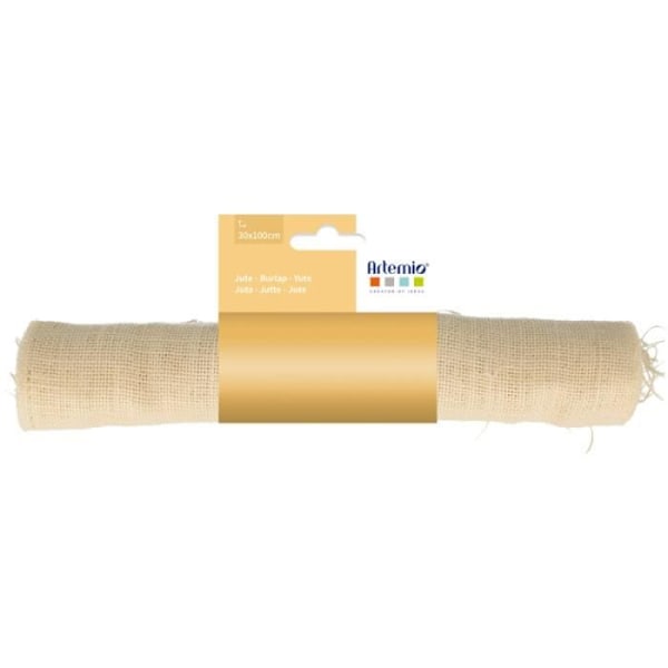 Jutetyg rulle - ARTEMIO - 30 x 100 cm - Färg kräm - Idealisk för DIY - Naturlig dekoration Grädde