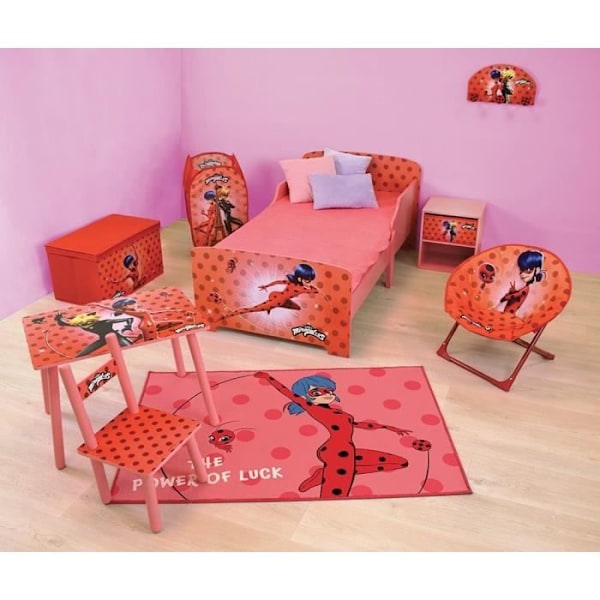 Tæppe - FUN HOUSE - Ladibug Miraculous - 120 x 80 cm - Flerfarvet - Overflade vaskbar FLERFÄRG