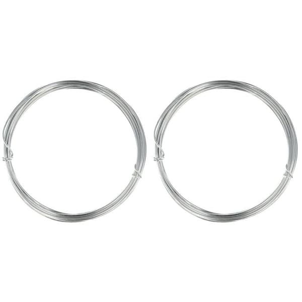 2 aluminiumtråde til strikning - 1,5 mm x 5 m Silver