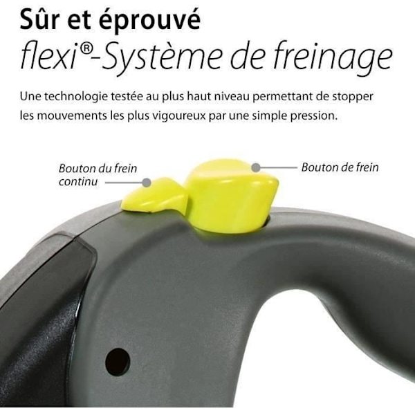 Flexi Neon Giant Snorung - FLEXI - GT3-210-S-NEO-12 - Sort og gul - Til hunde op til 50 kg svart och gult