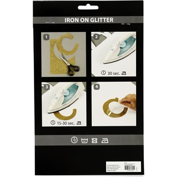 A5 Glitterark - Creotime - Sort - Unisex - Til børn - Papirmateriale Svart