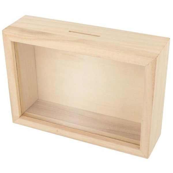 Sparbössa - ARTEMIO - Resa i dekorera trä - 17 x 12 x 5 cm - Rektangulär - Brun Beige