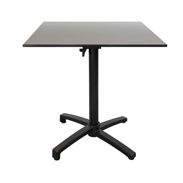 Fällbart terrassbord i Compact HPL, grå metalldekor 70 x 70 Grå