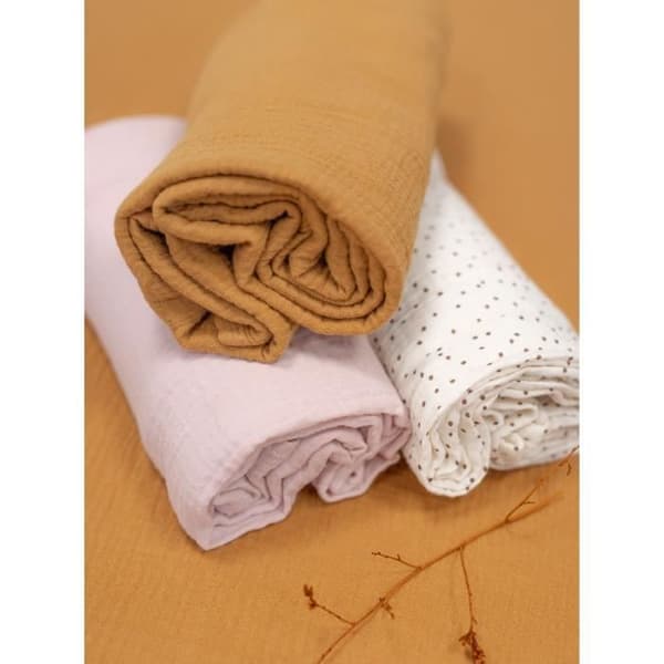 Maxi swaddle - Tryckt - 100x100 cm - Caramel kastanj
