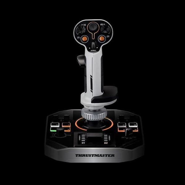 Joystick spatial - THRUSTMASTER - Sol-R 2 HOSAS Space Sim Duo - Ambidexter - 88 knappar - H.E.A.R.T. teknik 16 bitar Svartvitt