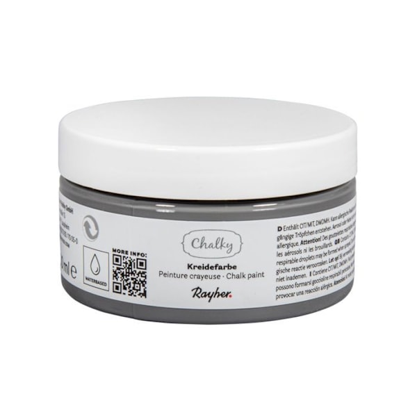 Mörkgrå Chalk Paint - Chalky Finish - 100 ml Grå