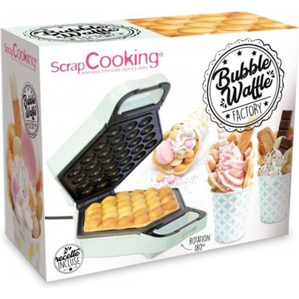 Boblevaffelmaskine - ScrapCooking - 700W - Grøn og blå - 20cm tallerken BLÅ