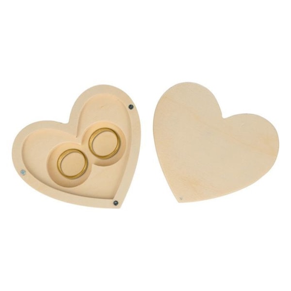Forlovelsesæske - Artemio - Hjerte - 10 x 9 cm - Romantisk - Indretningsmæssig Beige