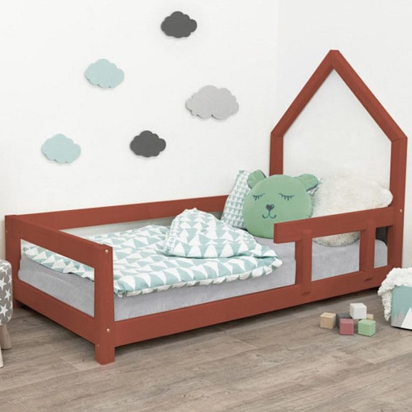 Lit cabane enfant POPPI 120 x 190 punainen tiili 1 Röd