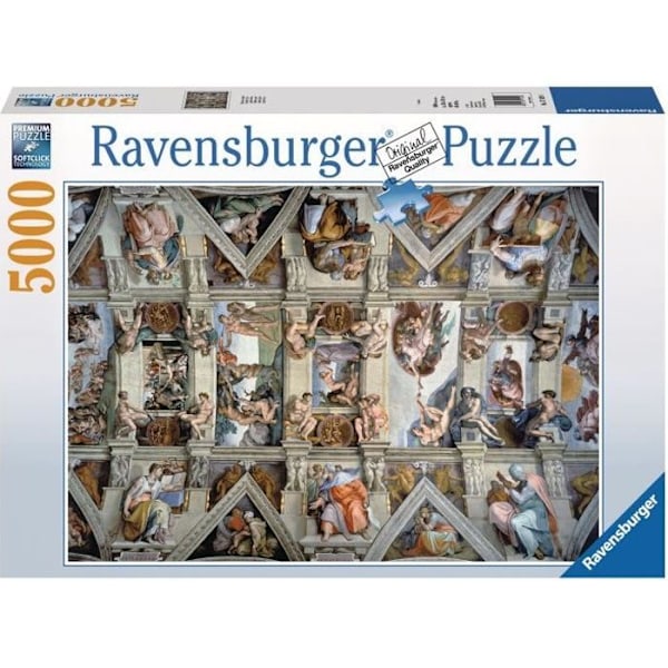 Aikuisten palapeli 5000 p - Sikstuksen kappeli - Ravensburger - Arkkitehtuuri ja monumentti - Monivärinen Flerfarvet
