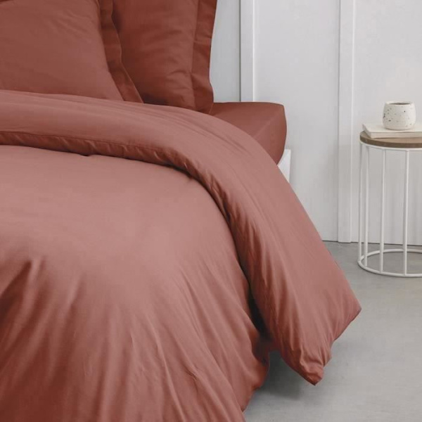 TÄNÄÄN Essential pussilakana - 220 x 240 cm - 2 henkilöä - 100% tavallista puuvillaa - Terrakotta Röd