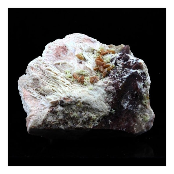 Sten og mineraler. Wulfenit + Baryt. 294,0 ct. Lantignié, Frankrig.