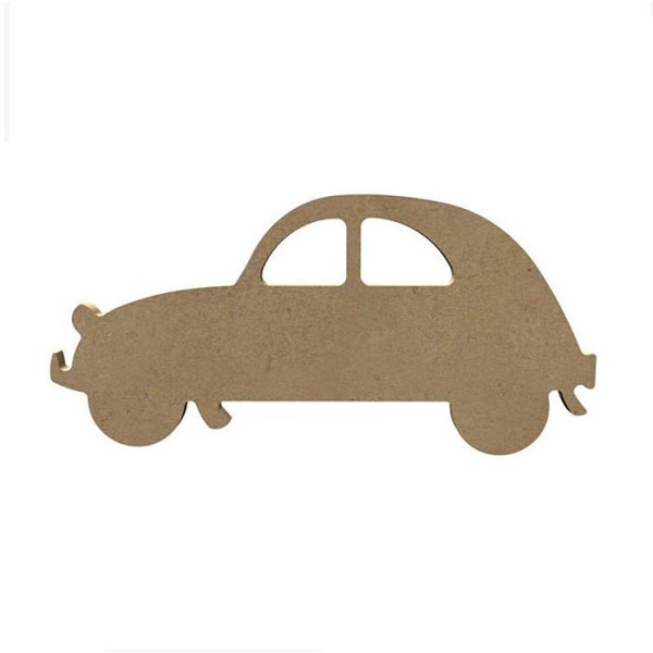 Bil 2CV i træ til udsmykning - 18,2 cm - Brun - Voksen - Unisex - Træform til dekoration kastanj